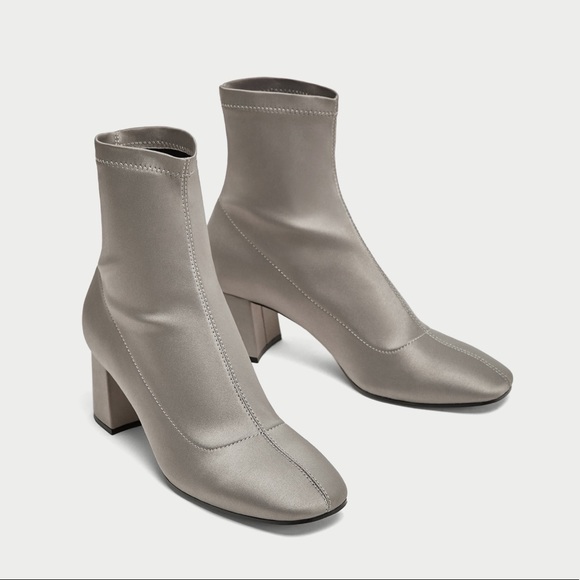 silver grey ankle boots